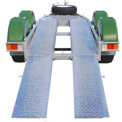 Red Roo ATA2 Aluminium Trailer Ramps ready for loading